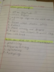 Writing up our scientific notes!