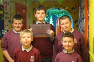 Representatives from 2nd, 3rd, 4th, 5th and 6th Class with the award. 