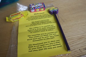 Ms. Whyte made a welcome pack for every child in the school!