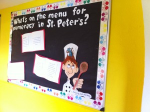 Goodbye Ratatouille bulletin board - What's on the menu for numeracy in St Peter's?