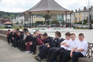 Considering the bandstand before the walk home!