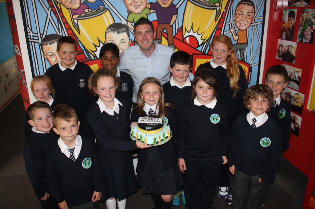 The Student Council enjoying Ms. Sexton's (now annual!) start-of-year-cake with our Acting Principal Mr. Foley!