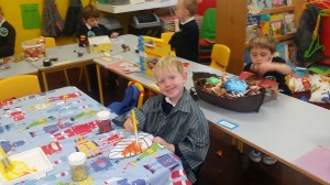 Toby loves to paint too! Jake is having lots of fun playing with Norah's Ark!