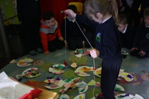 Senior Infants came in to see our experiment.